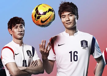 Los jugadores surcoreanos con la nueva casaca | Foto Nike