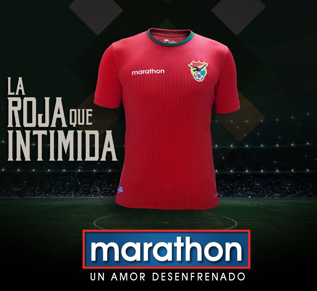 Nueva camiseta roja de Bolivia | Foto Marathon Sports