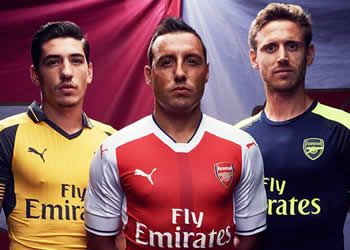 Las casacas que usará el Arsenal | Foto Web Oficial