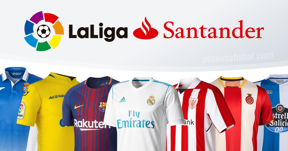 Las camisetas de LaLiga Santander de España 2017/2018