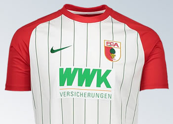 Camiseta titular Nike 2017-18 del FC Augsburg | Foto Web Oficial