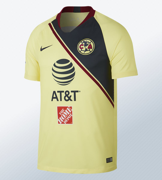 Camiseta titular del Club América de México 2018/19 | Imagen Nike