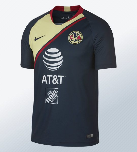 Camiseta visitante del Club América de México 2018/19 | Imagen Nike