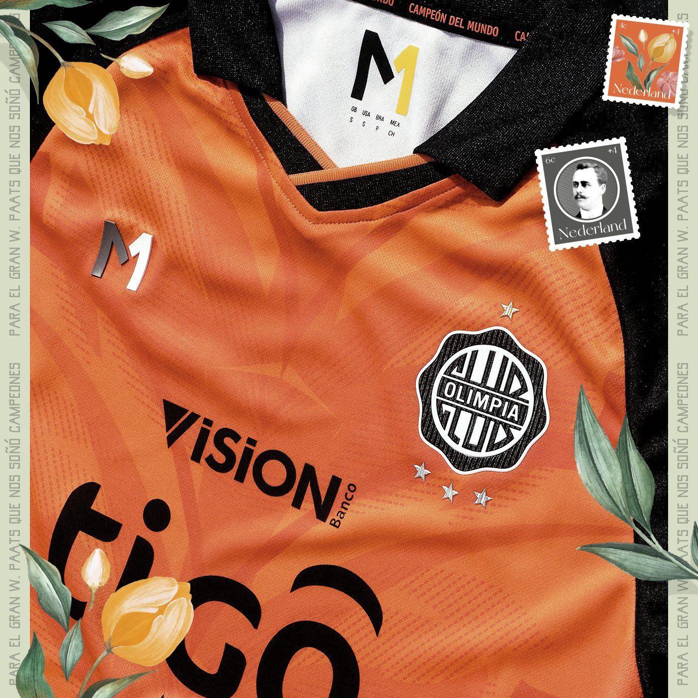 Camiseta naranja Meta Sports del Club Olimpia 2021