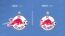 Antes y después del escudo internacional del FC Salzburg