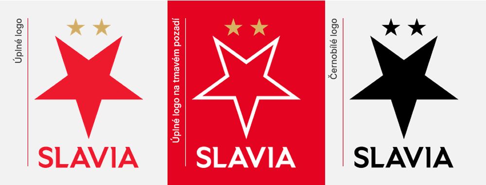 Variantes del nuevo escudo del Slavia Praha